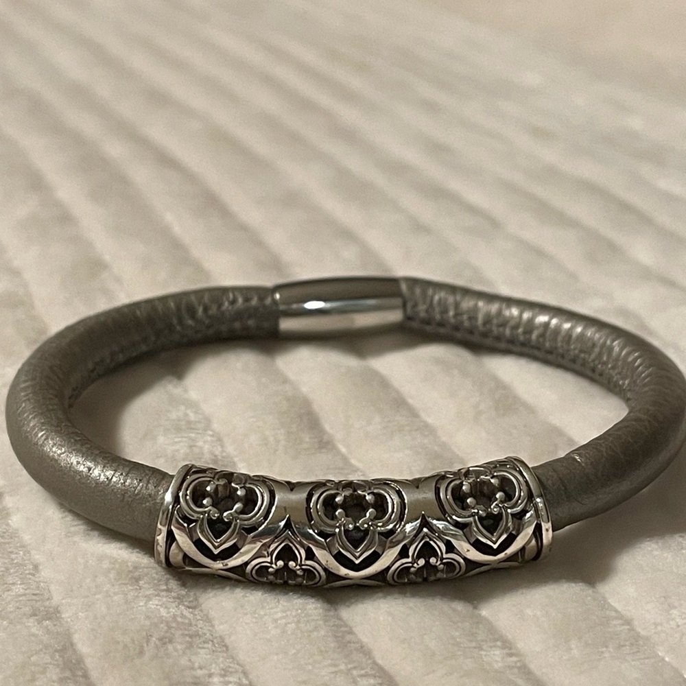 Brighton Taupe Leather Bracelet with Toledo long Bead - Picture 2 of 6